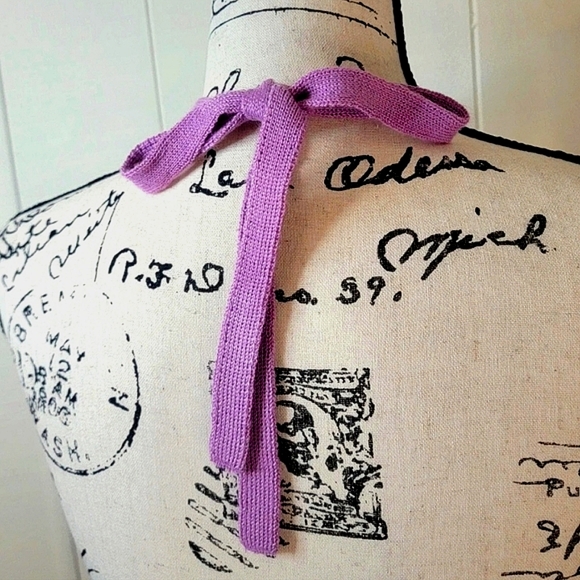 Ultra Flirt Medium Crochet Halter Mini Dress Purple NWT - Picture 8 of 11